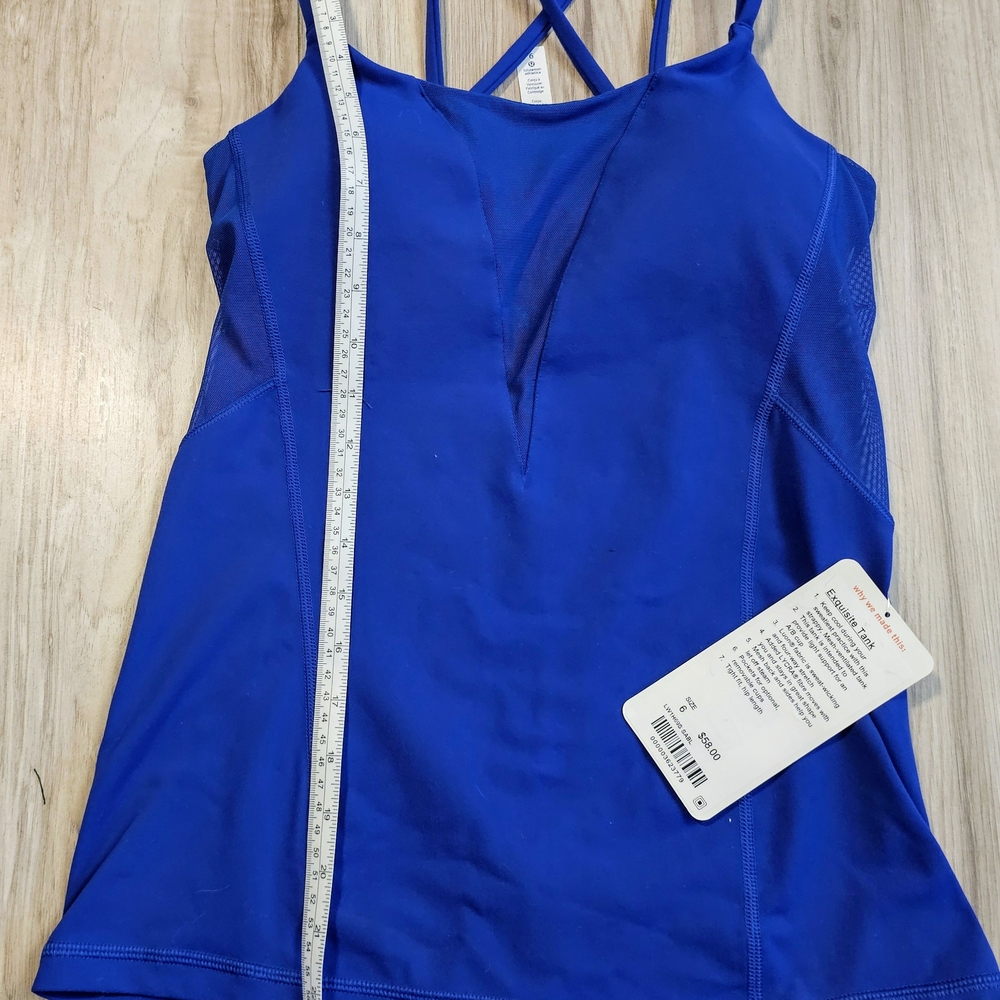 NWT LULULEMON Exquisite Bra Strappy Tank Top โ Sapphire Blue โ Size 6 - Picture 7 of 8